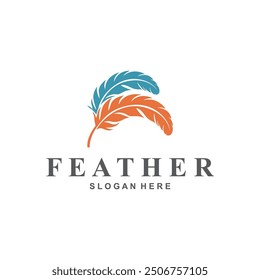 Feather Logo Vector Symbol Design