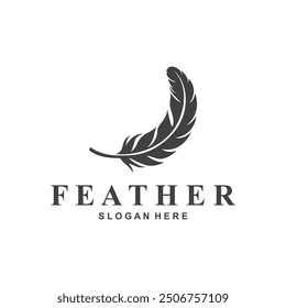 Feather Logo Vector Symbol Design