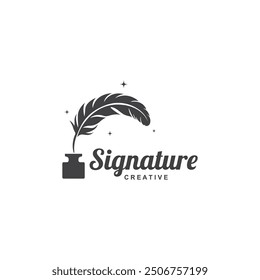 Feather Logo Vector Symbol Design