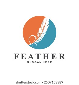 Feather Logo Vector Symbol Design