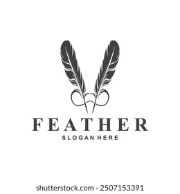 Feather Logo Vector Symbol Design