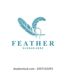 Feather Logo Vector Symbol Design
