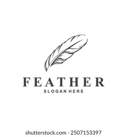 Feather Logo Vector Symbol Design