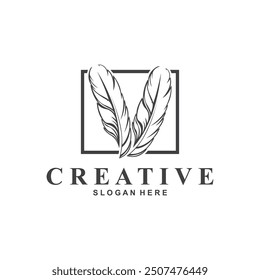 Feather Logo Vector Symbol Design