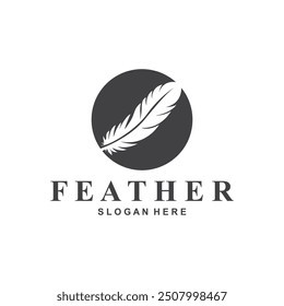 Feather Logo Vector Symbol Design