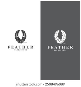 Feather Logo Vector Symbol Design
