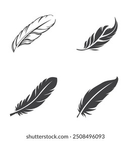 Feather Logo Vector Symbol Design