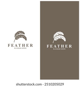 Feather Logo Vector Symbol Design