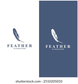 Feather Logo Vector Symbol Design