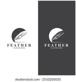 Feather Logo Vector Symbol Design