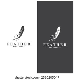 Feather Logo Vector Symbol Design
