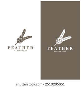 Feather Logo Vector Symbol Design