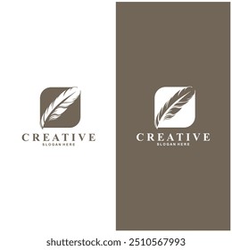 Diseño de símbolo de Vector de logotipo de pluma