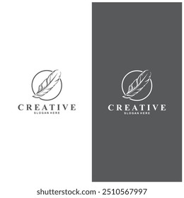 Feather Logo Vector Symbol Design