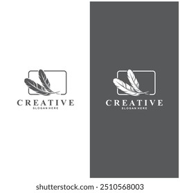 Feather Logo Vector Symbol Design