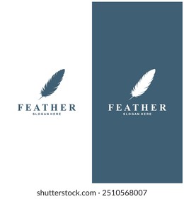 Design de símbolo de vetor de logotipo de penas