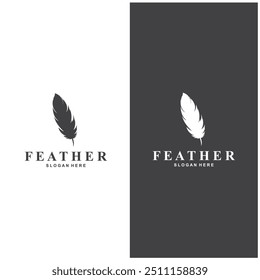 Feather Logo Vector Symbol Design