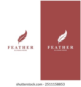 Feather Logo Vector Symbol Design