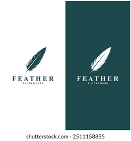 Feather Logo Vector Symbol Design
