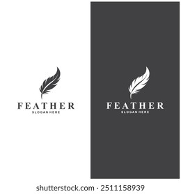 Feather Logo Vector Symbol Design
