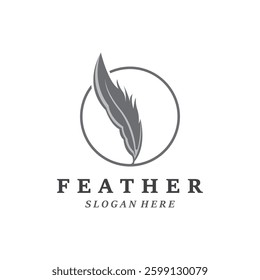 Feather Logo Vector Symbol Design