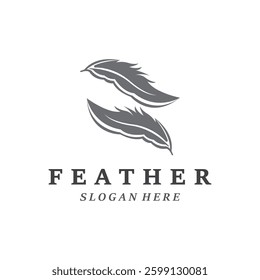 Feather Logo Vector Symbol Design