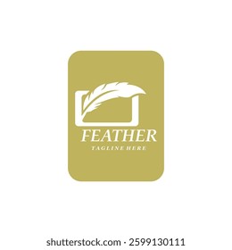 Feather Logo Vector Symbol Design