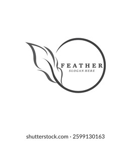 Feather Logo Vector Symbol Design