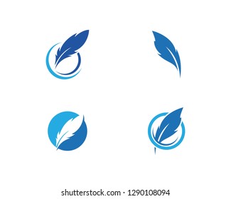 feather logo vector template