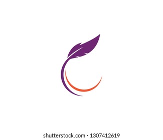 feather logo vector template