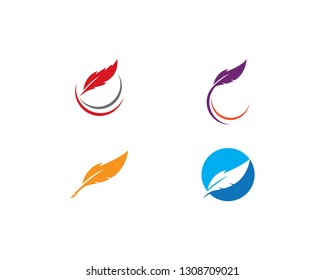 feather logo vector template