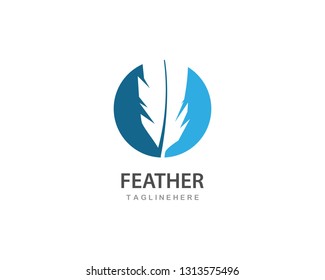 feather logo vector template