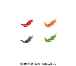 feather logo vector template