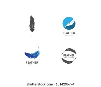 feather logo vector template