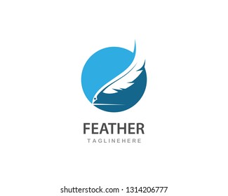 feather logo vector template