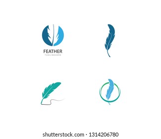 feather logo vector template