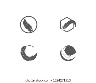 feather logo vector template