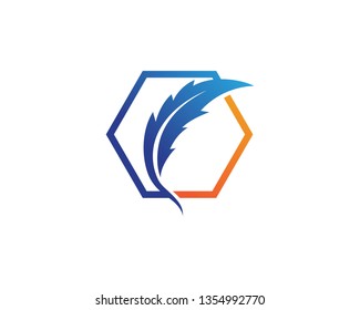 feather logo vector template 