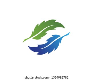 feather logo vector template 