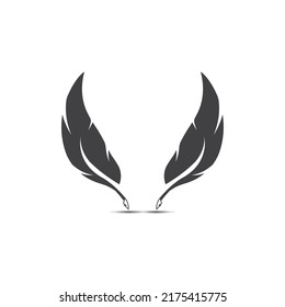 Feather logo vector template background