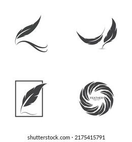 Feather logo vector template background