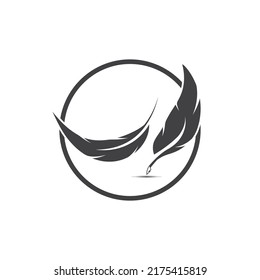 Feather logo vector template background