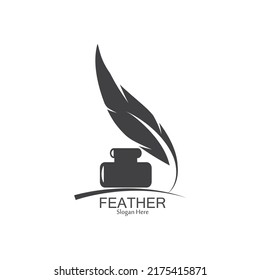 Feather logo vector template background