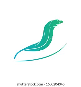 feather logo vector template design