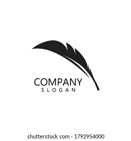 feather logo vector template design