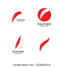 feather logo vector template illustration design
