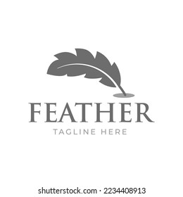 feather logo vector template isolated