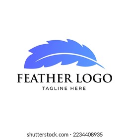 feather logo vector template isolated