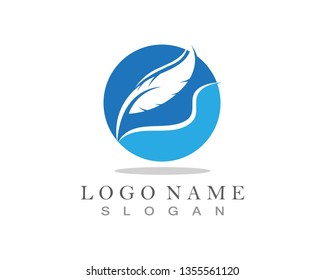 feather logo vector template sign