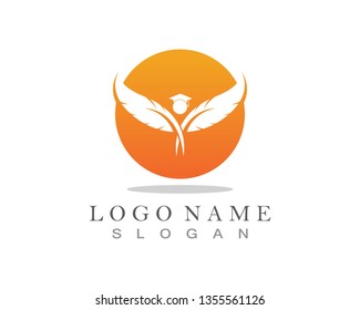 feather logo vector template sign